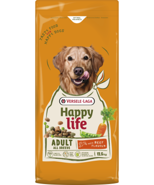 Versele-Laga Happy life Adult with Beef flavour felnőtt kutya száraz eledel marhás 12,5 kg-os
