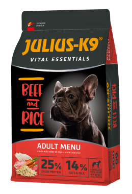 Julius-K9 Vital Essentials Adult Menu Beef & Rice felnőtt kutyaeledel marah & rizs 3 kg-os