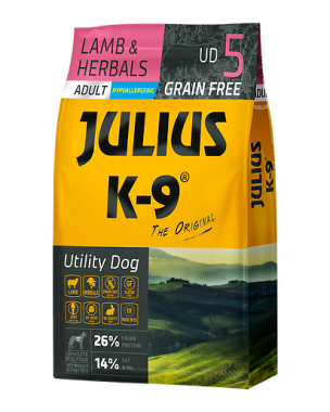 Julius-K9 Utility Dog Lamb & Herbals Adult felnőtt kutya eledel bárány & rozmaring 3 kg-os