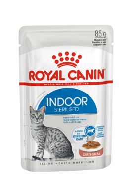 RoyalCanin Indoor Gravy - lakásban tartott felnőtt macska szószos nedves alutasakos eledel 85 g-os