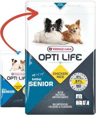 Versele-Laga OptiLife Mini Senior kistestű idősödő kutya száraz eledel 2,5 kg-os